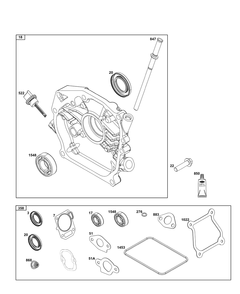 Crankcase Cover/Sump Group Diagram and Parts List for 12V337-0167-F1 100000 - 19Z999 Briggs and Stratton Engine